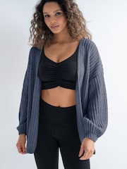 Pour Moi Blue The Softest Open Knit Cardigan - Image 1 of 4
