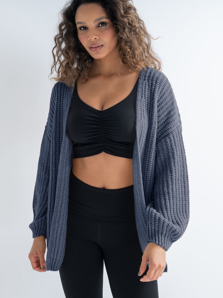 Pour Moi Blue The Softest Open Knit Cardigan - Image 1 of 4