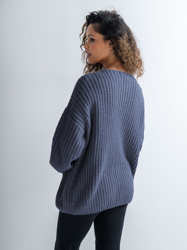 Pour Moi Blue The Softest Open Knit Cardigan - Image 2 of 4