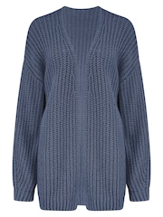 Pour Moi Blue The Softest Open Knit Cardigan - Image 3 of 4