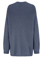 Pour Moi Blue The Softest Open Knit Cardigan - Image 4 of 4