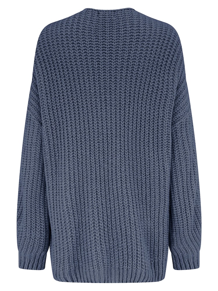 Pour Moi Blue The Softest Open Knit Cardigan - Image 4 of 4