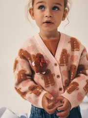 Pink Gingerbread Christmas Cardigan (3mths-7yrs) - Image 2 of 3