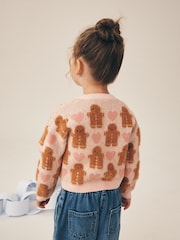 Pink Gingerbread Christmas Cardigan (3mths-7yrs) - Image 3 of 3