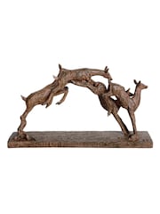 Libra Interiors Brown Rustic Woodland Leaping Fawns - Image 4 of 6