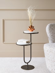 Libra Interiors White Marco Banswara Marble Accent Table - Image 1 of 5