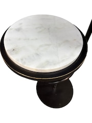 Libra Interiors White Marco Banswara Marble Accent Table - Image 4 of 5