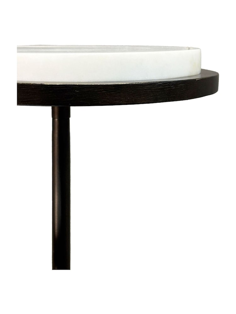 Libra Interiors White Marco Banswara Marble Accent Table - Image 5 of 5 Libra Interiors White Marco Banswara Marble Accent Table - Image 5 of 5