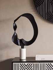 Libra Interiors White Large Kentford Sculpture on Marble Base Ornament - Image 1 of 8