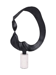 Libra Interiors White Large Kentford Sculpture on Marble Base Ornament - Image 4 of 8