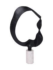 Libra Interiors White Large Kentford Sculpture on Marble Base Ornament - Image 5 of 8