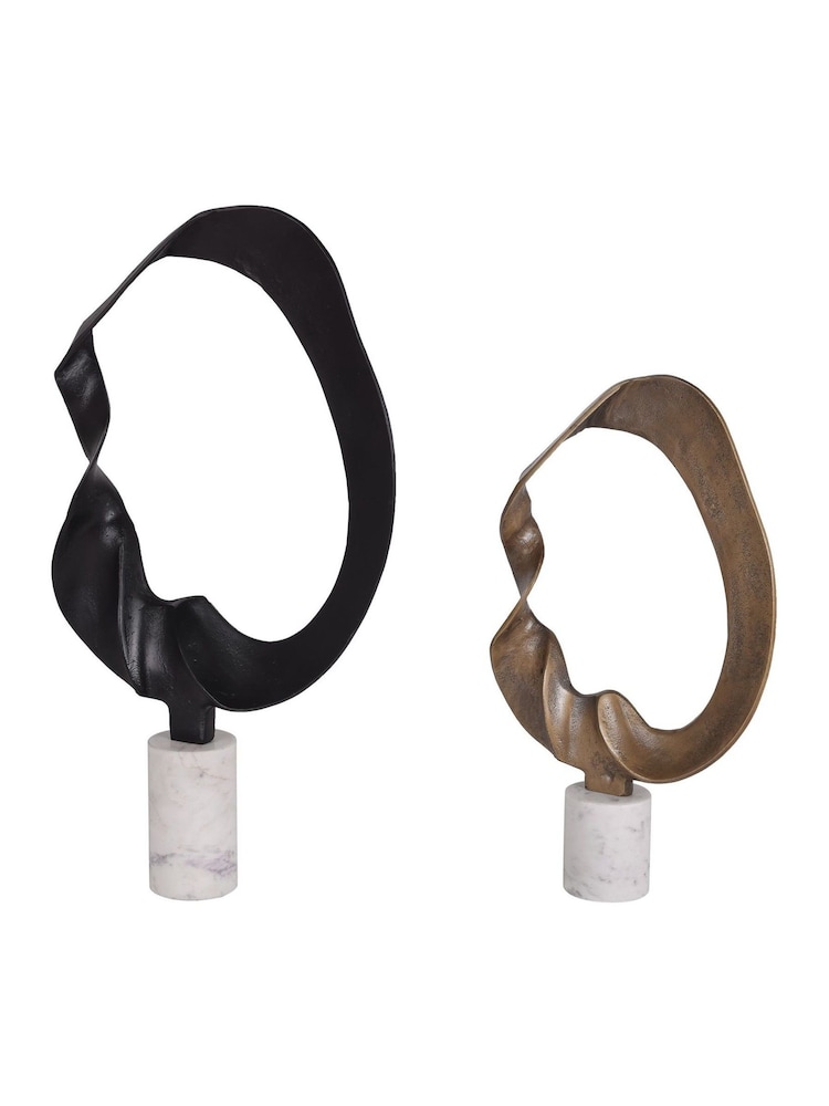 Libra Interiors White Large Kentford Sculpture on Marble Base Ornament - Image 8 of 8