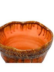 Libra Interiors Orange Ibiza Reactive Glaze Large Planter - Image 4 of 6