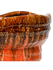 Libra Interiors Orange Ibiza Reactive Glaze Large Planter - Image 5 of 6