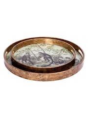 Libra Interiors Cream Monkey Jungle S/2 Trays - Image 4 of 6