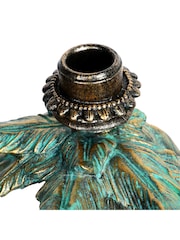 Libra Interiors Gold Palm Candle Stick with Leopard - Image 5 of 7