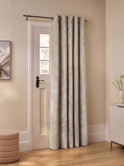 Natural Plush Chenille Super Thermal Eyelet Door Curtain - Image 2 of 4