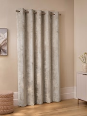 Natural Plush Chenille Super Thermal Eyelet Door Curtain - Image 3 of 4