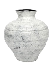 Libra Interiors White Medium Lunel Glazed Vase - Image 2 of 6