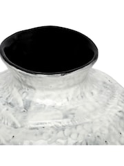 Libra Interiors White Medium Lunel Glazed Vase - Image 4 of 6