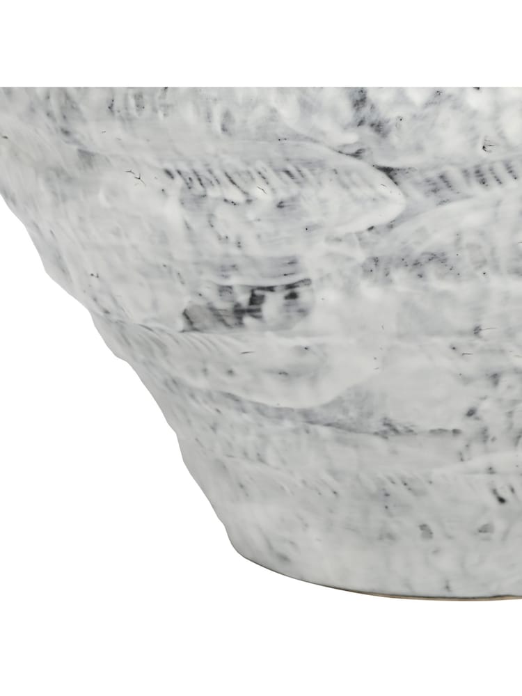 Libra Interiors White Medium Lunel Glazed Vase - Image 6 of 6
