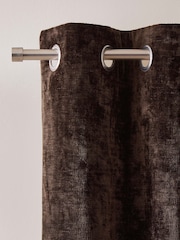 Chocolate Brown Plush Chenille Super Thermal Eyelet Door Curtain - Image 1 of 4
