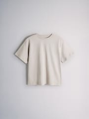 The Set 3 Piece Jersey Zip Through Bomber Short Sleeve Oversized T-Shirt and Barrel Jogger Set Chocolate Brown/Cream - Image 3 of 6