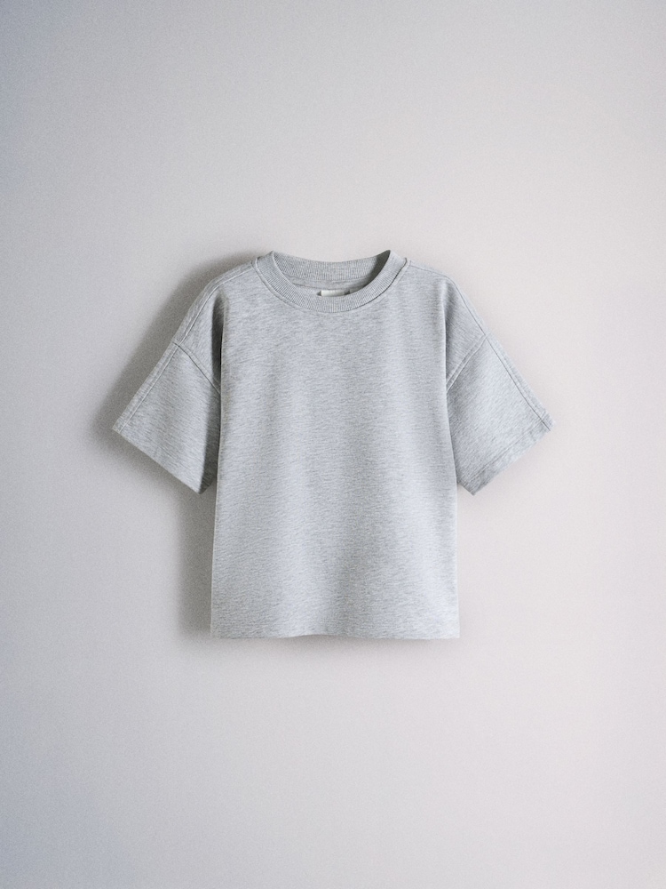 The Set 2 Pack Oversized Short Sleeve Crew and Relaxed Cuff Joggers Charcoal Grey/Grey Marl - Image 2 of 7 The Set 2 Pack Oversized Short Sleeve Crew and Relaxed Cuff Joggers Charcoal Grey/Grey Marl - Image 2 of 7