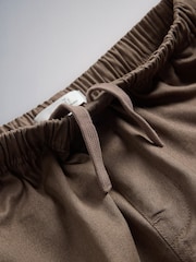 The Set Long Sleeve Relaxed Mock Layer T-Shirt and Woven Relaxed Trousers Set Grey/White/Brown - Image 8 of 9