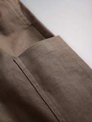 The Set Long Sleeve Relaxed Mock Layer T-Shirt and Woven Relaxed Trousers Set Grey/White/Brown - Image 9 of 9