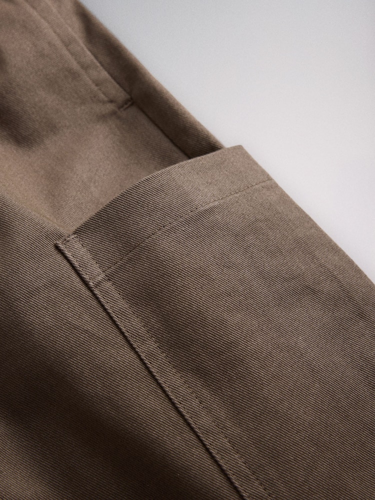 The Set Long Sleeve Relaxed Mock Layer T-Shirt and Woven Relaxed Trousers Set Grey/White/Brown - Image 9 of 9 The Set Long Sleeve Relaxed Mock Layer T-Shirt and Woven Relaxed Trousers Set Grey/White/Brown - Image 9 of 9