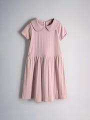 The Set 3pack Jersey Pointelle Short Sleeve Collared Dresses Pink/Brown/Stripe - Image 4 of 6