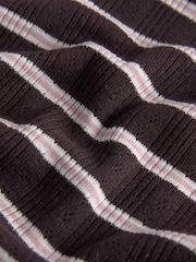 The Set 3pack Jersey Pointelle Short Sleeve Collared Dresses Pink/Brown/Stripe - Image 5 of 6