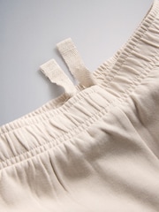 The Set Short Sleeve Interlock Jersey Pocket T-Shirt and Wide Leg Jogger Set Cream - Image 4 of 5