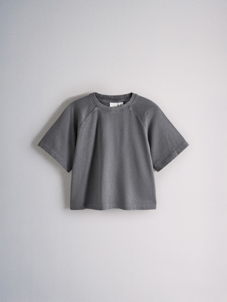 The Set 2 Pack Washed Jersey Short Sleeve T-Shirts and Rib Kickflare Leggings Blue - Image 2 of 7 The Set 2 Pack Washed Jersey Short Sleeve T-Shirts and Rib Kickflare Leggings Blue - Image 2 of 7