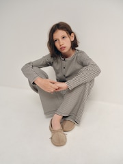 The Set Long Sleeve Rib Top and Wide Leg Lounge Set - Imagem 4 de 9