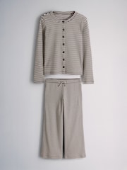 The Set Long Sleeve Rib Top and Wide Leg Lounge Set - Imagem 5 de 9