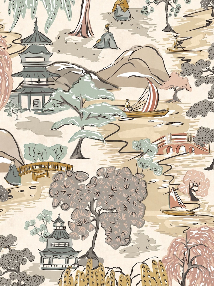 Ohpopsi Perfect Almond Oka 10M Wallpaper - Image 2 of 2 Ohpopsi Perfect Almond Oka 10M Wallpaper - Image 2 of 2