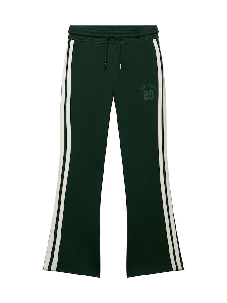 Superdry Green Ath Essentials Stripe Flare Joggers - Image 9 of 9