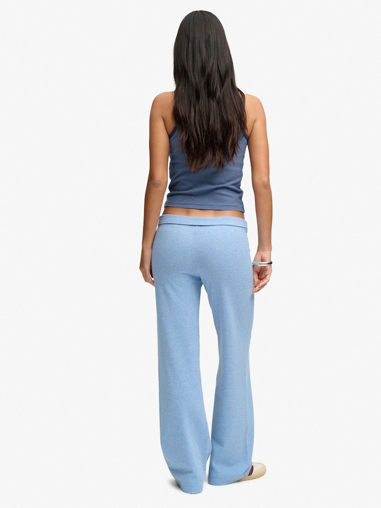 Superdry Blue Athletic Essentials Fold Over Joggers - Image 8 of 8 Superdry Blue Athletic Essentials Fold Over Joggers - Image 8 of 8