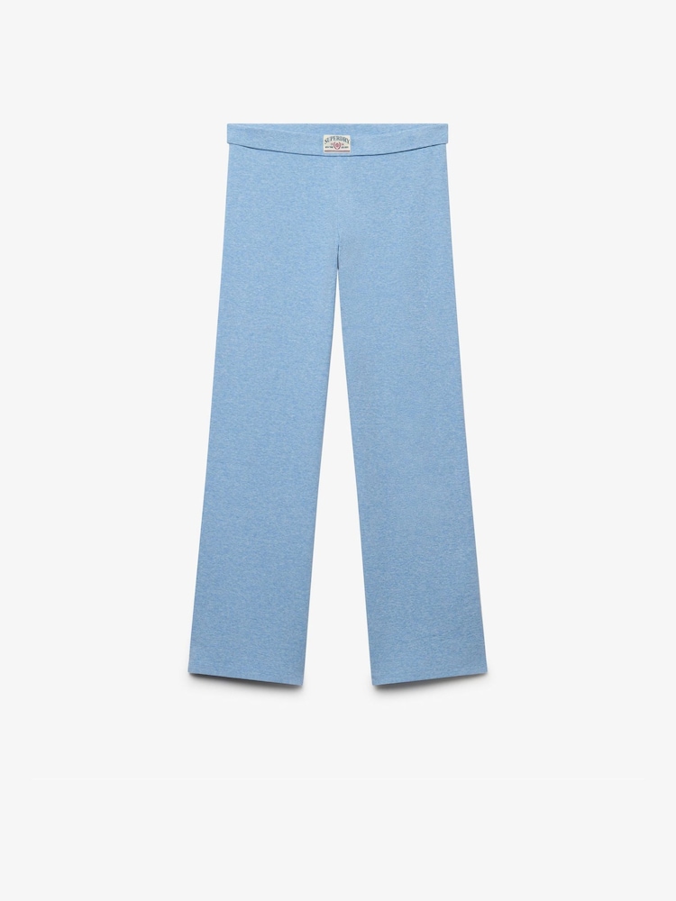 Superdry Blue Athletic Essentials Fold Over Joggers - Image 1 of 8 Superdry Blue Athletic Essentials Fold Over Joggers - Image 1 of 8