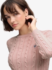 Superdry Pink Essentials Cable Jumper - Image 3 of 7