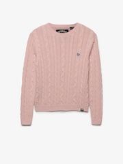 Superdry Pink Essentials Cable Jumper - Image 6 of 7