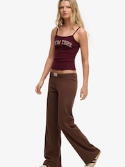Superdry Brown Athletic Essentials Fold Over Joggers - Image 3 of 7