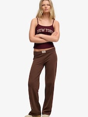 Superdry Brown Athletic Essentials Fold Over Joggers - Image 5 of 7