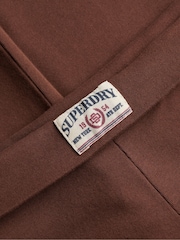 Superdry Brown Athletic Essentials Fold Over Joggers - Image 7 of 7