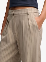 Superdry Brown Mid Rise Pinstripe Trousers - Image 3 of 7