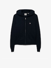 Superdry Blue Cotton Cable Hoodie - Image 6 of 8