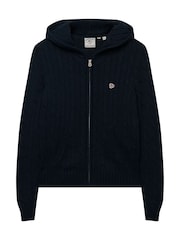 Superdry Blue Cotton Cable Hoodie - Image 7 of 8