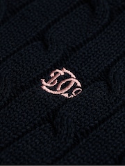 Superdry Blue Cotton Cable Hoodie - Image 8 of 8